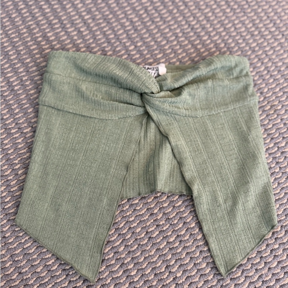 Princess Polly Green Knotted Crop Top